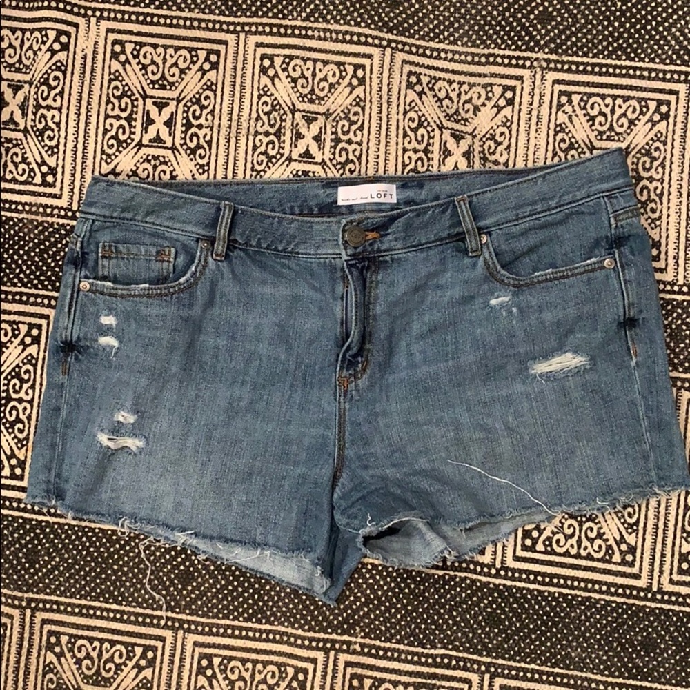 Loft Distressed Jean Shorts